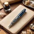 thumbnail image 1 of Linnome Beautiful Ocean Themed Rollerball Pen Vintage 2D Printed Design - Elegant Marine Pattern Writing Pen 2ml Refill - Collectible Sea Life Ballpoint Pen for Office Business Gift, 1 of 7
