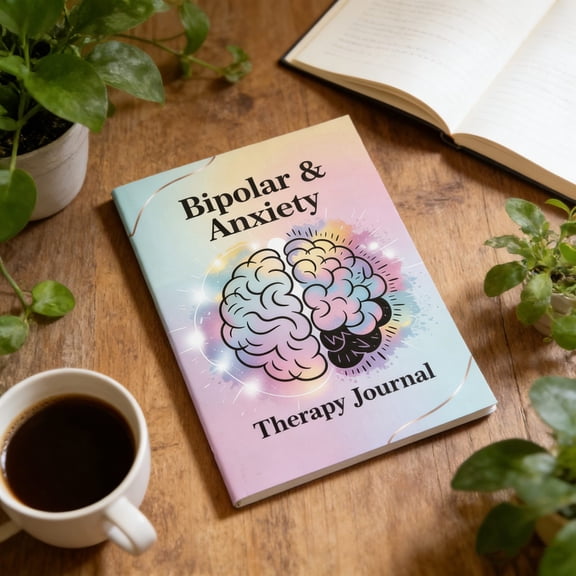 Linnome Bipolar Anxiety Treatment Journal and Planner Daily Mood Tracker Reflection Prompts for Mental Wellness Self Care Management Tool