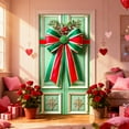 thumbnail image 1 of Linnome Bow Printed Door Cover for Valentine's Day Parties Courtyard Home Decor Festive Hanging Fabric, 1 of 6