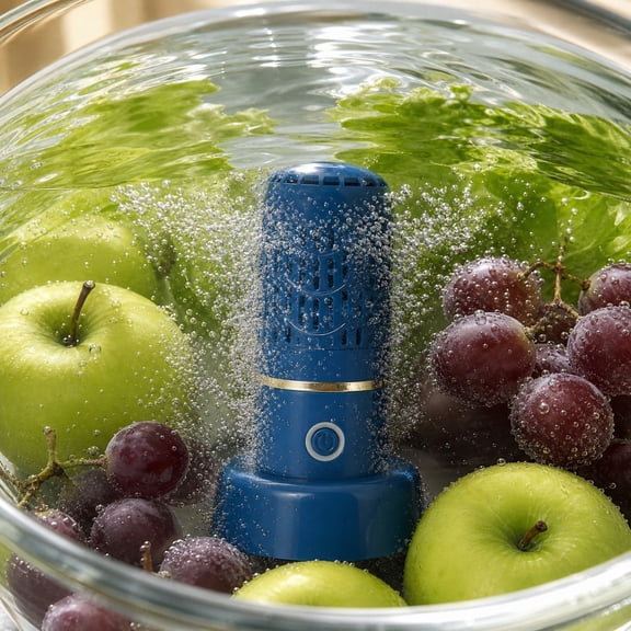 Linnome Capsule Wireless Fruit Vegetable Purifier Machine Portable Rechargeable Food Cleaner for Meat Seafood Produce Pesticide Residue Removal
