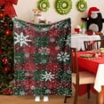 thumbnail image 1 of Linnome Christmas Snowflake Print Blanket - Soft Warm Throw for Sofa, Bed, Office and Travel Use, Multipurpose Holiday Fleece Blanket for Winter, 1 of 6