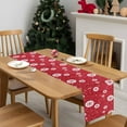 thumbnail image 1 of Linnome Christmas Snowflake Table Runner - Crimson Red Polyester Fabric for Indoor Outdoor Party Table Decor, 1 of 6
