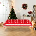 thumbnail image 1 of Linnome Christmas Tree Pattern Tablecloth - Plastic Table Cover with Holiday Designs for Party Decor and Catering Events, 1 of 6