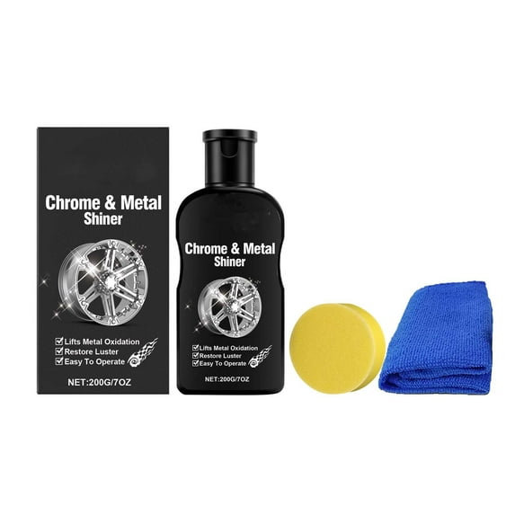 Linnome Chrome Metal Shiner for Home Automotive Use Polished Surface Restoration Professional Cleaning Tool Needs