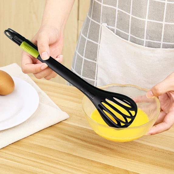 Linnome Creative Dual Purpose Nylon Whisk and Food Tongs Hand Mixer Utensil for Baking Cooking and Kitchen Mixing Tasks