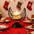 thumbnail image 1 of Linnome Crescent Moon Metal Candle Holder Sleek Design for Valentine's Day Tabletop Home Decor Romantic Lighting Base, 1 of 6