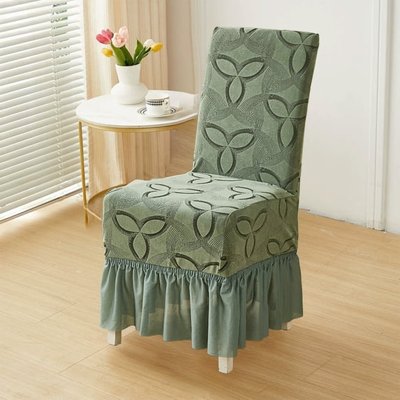 Linnome Dining Chair Cover Full Wrap Jacquard Elastic Integrated Skirted Chair Slipcover Thick Stretch Spandex Five Color Options for Hotel Home Dining Room Decor