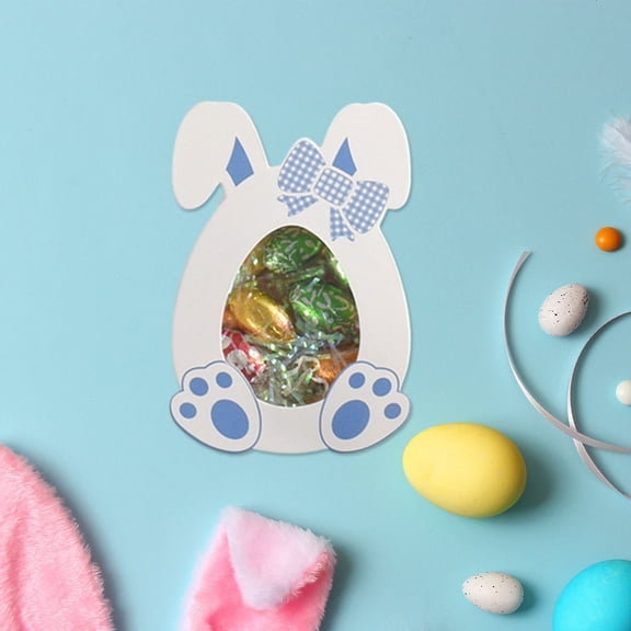 Linnome Easter Bunny Ear Candy Box Bunny Shape Treat Container Spring Home Decor for Desktop Easter Holiday Storage