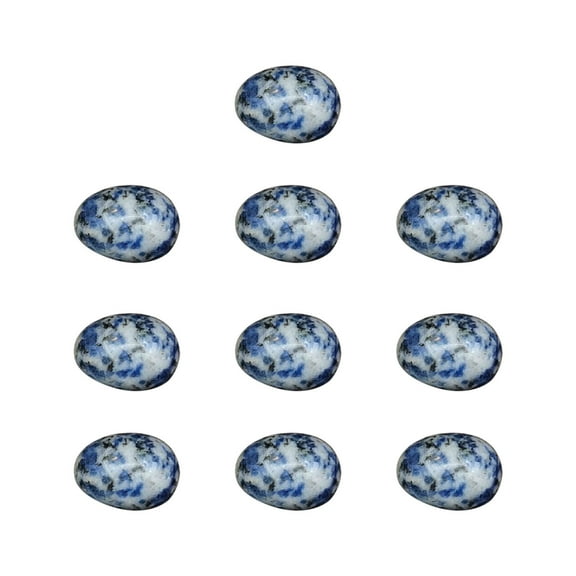 Linnome Easter Crystal Mini Egg 20mm Agate Jade Stone Egg Ornament 10PC for Home Decor Spring Holiday Gifting Display