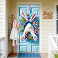 thumbnail image 1 of Linnome Easter Door Curtain with Egg and Bunny Pattern Spring Holiday Decor Backdrop for Home Entryway Party Photo Booth Decoration, 1 of 6