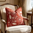 thumbnail image 1 of Linnome Embroidered Floral Pillow Cover 18x18 Inch Cotton Blend Cushion Case for Sofa and Bed, 1 of 6