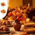 thumbnail image 1 of Linnome Fall Artificial Pumpkin and Maple Leaf Bouquet Harvesting Thanksgiving Halloween Home Decor with Artificial Flowers Stems Bendable for Vase Table Centerpiece Mantel Doorway Seasonal Display, 1 of 7