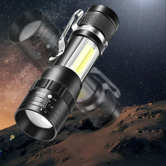 Linnome Flashlight High Lumens with Clip, LED Flashlight High Super Bright Flashlight with 4 Modes Battery Powered Pocket Flash LightFlash Light for Camping, Outdoor, and Emergency