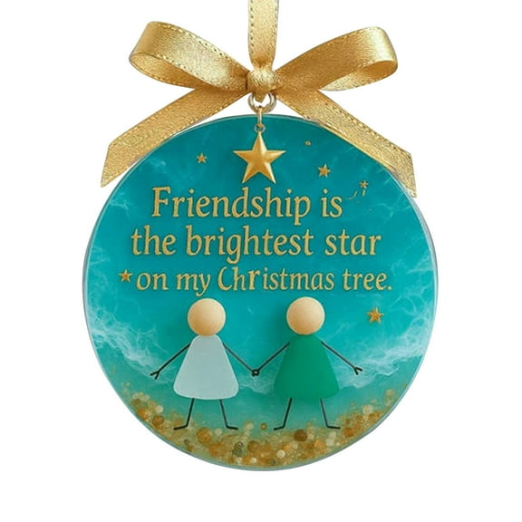 Linnome Friendship Sea Glass Christmas Ornaments, Holiday Gifts for Best Friends, Unique Merry Christmas Present 2025