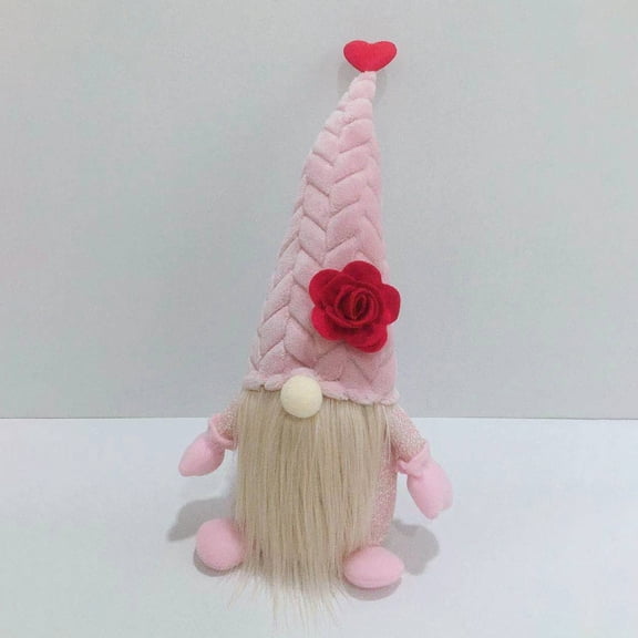 Linnome Gnome Cloth Doll Standing Decoration, Festive Tabletop Ornament for Bedroom Living Room, As Show 7.9x3.9x15.7in