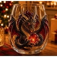 thumbnail image 1 of Linnome Gothic Stemless Wine Glass Dragon Crystal Ball Clear Cup - Unique Fantasy Dragon Themed Drinking Glass for Wine Cocktails - Decorative Bar Glass for Home Bar Party Holiday Gift, 1 of 6