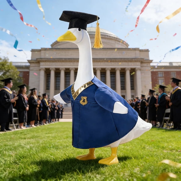 Linnome Graduation Door Greeter Goose Outfit Cap And Gown Set For 23 Inch Stuffed Goose Yard Decoration Party Photo Prop Costume