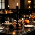 thumbnail image 1 of Linnome Halloween Themed Black Glass Candlestick, Elegant Gothic Taper Candle Holder for Table Centerpiece Decor, Spooky Party Ornament and Haunted House Holiday Decoration Gift, 1 of 6