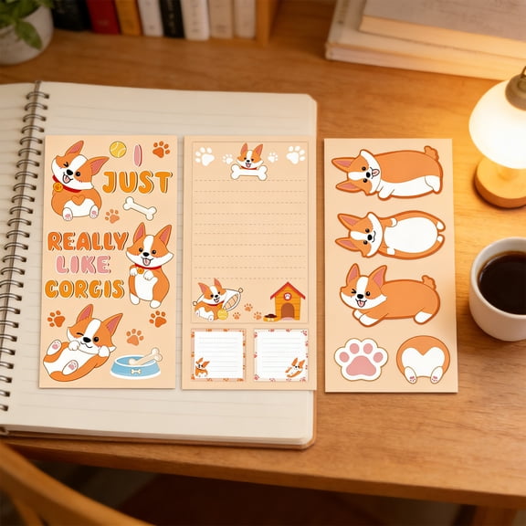 Linnome Highland Cow Sticky Notes Set Fun Memo Pad with Eye Catching Colors for Home Office Reminders 3.94x7.87in
