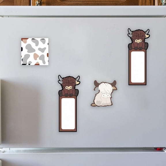 Linnome Highland Cow Sticky Notes Set Fun Memo Pad with Eye Catching Colors for Home Office Reminders 3.94x7.87in