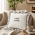 thumbnail image 1 of Linnome I Need Coffee Pun Throw Pillow 14x14 Inch,Funny Cute Coffee Lover Double-Sided Print Cotton Cushion,Cozy Plush Soft High-Loft Decorative Pillow for Sofa Bed Office Dorm Gift, 1 of 8
