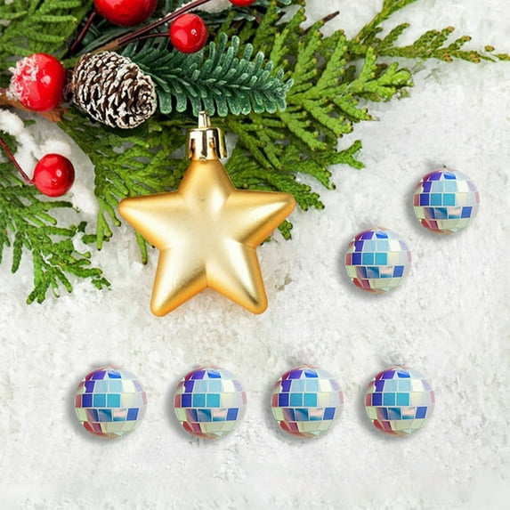 Linnome Iridescent Disco Ball Ornament Colorful Sparkle for Valentine's Day Christmas Parties Festive Decor Sparkling Decorative Piece