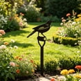 thumbnail image 1 of Linnome Iron Garden Stake Decoration Metal Yard Ornament with Ground Insert for Outdoor Garden Fence Courtyard Farm 11.8x3.4in Black#04, 1 of 6