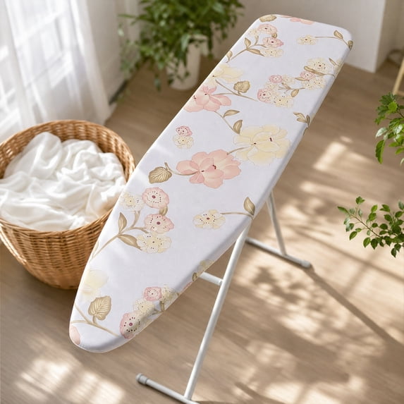 Linnome Ironing Board Cover Replacement Thick Heat Resistant Cotton Pad Multicolor Washable Iron Table Protective Slipcover Standard Size Iron Board Accessory