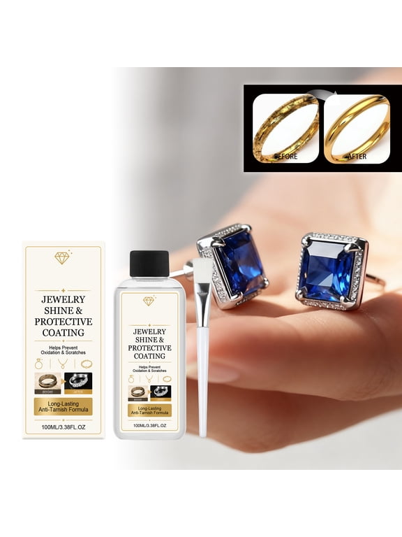Jewelry Shine and Protective Coating 100ml Multi Metal Compatible Cleaning Polish for Jewelry Rings Necklaces Bracelets Anti Oxidation Protective Barrier Restoration Jewelry Care Supply