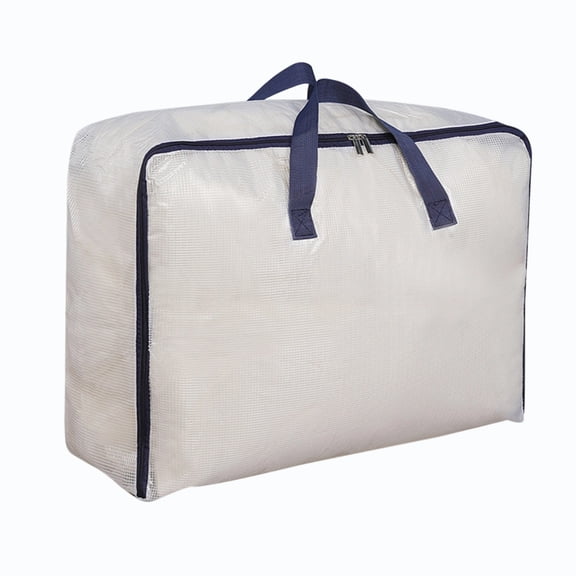 Linnome Large Mesh Moving Storage Bag Heavy Duty Zippered Quilt Bedding Organizer with Reinforced Carry Handles Dust Proof Closet Linen Container for Seasonal Garment Blanket Comforter Storage