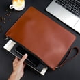 thumbnail image 1 of Linnome Leather Portfolio Folder Business Briefcase Document Organizer For Meeting Conference Professional Office A4 Size Padfolio, 1 of 6
