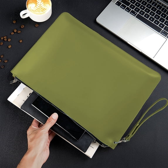 Linnome Leather Portfolio Folder Business Briefcase Document Organizer For Meeting Conference Professional Office A4 Size Padfolio