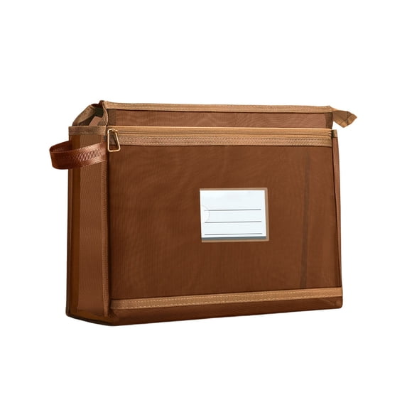 Linnome Mesh Document Storage Bag Zippered Paper File Organizer with Label Pocket Portable Office Paper Folder for Notebook Stationery A4 Document Supply Storage