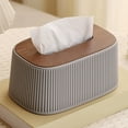 thumbnail image 1 of Linnome Minimalist Vertical Striped Tissue Box Rectangular Decorative Napkin Storage Holder Dust Proof Tissue Case for Bedroom Bathroom Living Room, 1 of 6