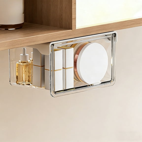 Linnome Mirror Cabinet Storage Box Clear Acrylic Drawer Style Organizer For Bathroom Vanity Office Desk Waterproof Cosmetic Tray Stackable