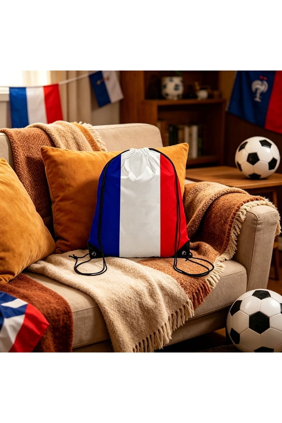 National Banner Drawstring Backpack for Football Matches Sports Sackpack with Teams Print for Soccer Fans 15.74x12.59in Multicolor#01