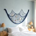 thumbnail image 1 of Linnome Nautical Fishing Net Wall Decor with Sea Animal Ornaments - 200x100cm Cotton Rope Photo Hanging Mesh - Coastal Beach Theme Wall Display Net for Bedroom Living Room Party Decor, 1 of 6