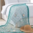 thumbnail image 1 of Linnome Nautical Fishing Net Wall Decor with Sea Animal Ornaments - 200x100cm Cotton Rope Photo Hanging Mesh - Coastal Beach Theme Wall Display Net for Bedroom Living Room Party Decor, 1 of 6