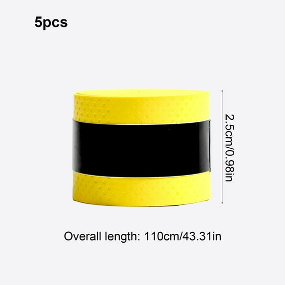 Linnome Pack of 1 5 Rolls Tennis Racket Grip Tape - Precut and Dry Feel Tennis Grip - Tennis Overgrip Grip Tape Tennis Racket - Wrap Your Racquet for High Performance