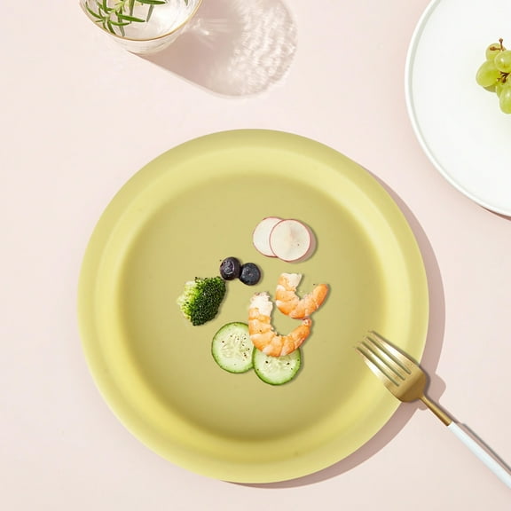 Linnome Plastic Round Plates Nordic Style Serving Plates Shatterproof Snack Plates and Fruit Plates Microwave Safe Dishwasher Safe 7.36 Inch