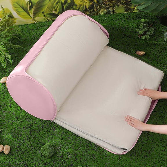 Linnome Quilt Storage Bag Household Large Capacity for Clothes Blanket Moving Packing Round 20.5x10.2x10.2in C