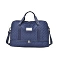thumbnail image 1 of Linnome Quilted Travel Duffle Bag Detachable Crossbody Weekender Tote with Separate Shoe Compartment Large Capacity Water Resistant Carry On Bag for Overnight Gym Trip Vacation, 1 of 6