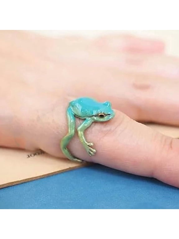 Quirky Frog Ring Cute Animal Statement Ring Playful Frog Design Finger Ring for Women Men Personality Jewelry Gift for Party Daily Wear