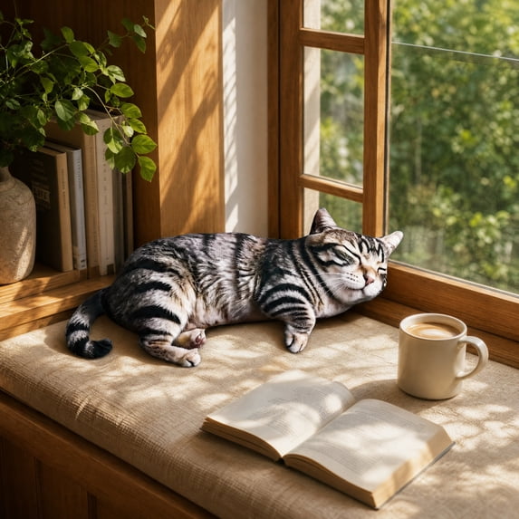 Linnome Realistic Animal Plush Doll, Soft 3D Printed Animal Pillow, 15.7-Inch Cute Stuffed Animal Doll, Comfortable Sleep Companion, Decorative Home Ornament for Teens and Adults, Washable Cotton
