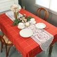 thumbnail image 1 of Linnome Red Lace Christmas Table Runner, Embroidered Festive Holiday Dining Table Decor, Elegant Mat for Party, Coffee Table, and Indoor Outdoor Surfaces, 1 of 6