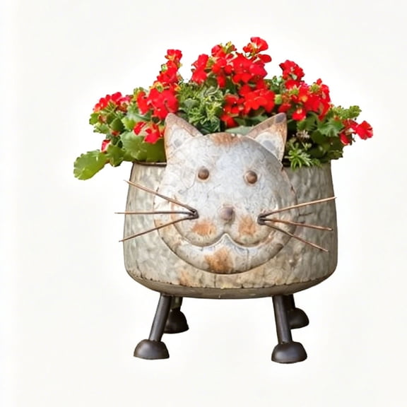 Linnome Resin Barn Shaped Flower Pot Planter for Courtyard Garden Home Decor 9.84 Inch
