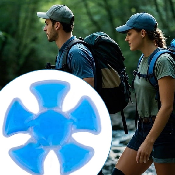 Linnome Reusable Gel Cooling Ice Cap Portable Heat Relief Cool Pad Outdoor Travel Fever Cold Compress Cool Sticker for Summer Heatstroke Prevention
