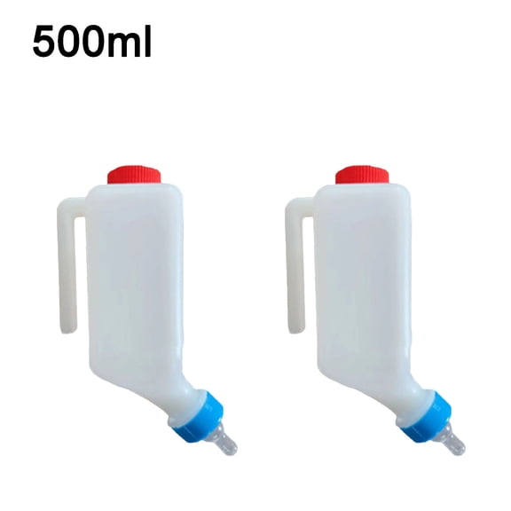 Linnome Set of 2 Hanging Goat Milk Dispenser Bottles 17 or 27 Ounce Capacity for Refrigerator Storage and Pouring