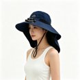 thumbnail image 1 of Linnome Solar Fan Sun Hat 2 In 1 Solar USB Rechargeable 3 Speed Cooling Hat Wide Brim Neck Flap Hands Free for Outdoor Hiking Fishing Beach Yard Work, 1 of 8