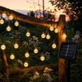 thumbnail image 1 of Linnome Solar String Lights Outdoor - 2 Lighting Modes Crackle Crystal Ball LED Fairy Lights, Waterproof Decorative Solar Powered Lights for Garden, Patio, Yard, Party, Wedding - Warm & Multi-color, 1 of 9